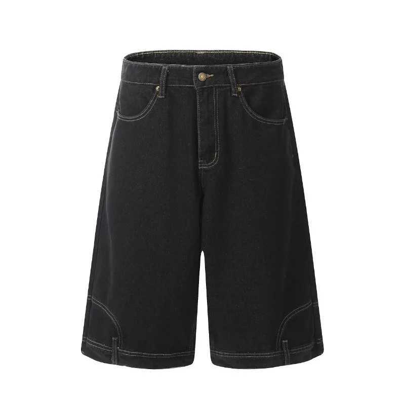 American Vintage Denim Shorts Men High Street Loose Wide Leg Niche Pants Fashion Casual Versatile Short Jeans Male and Female T250603