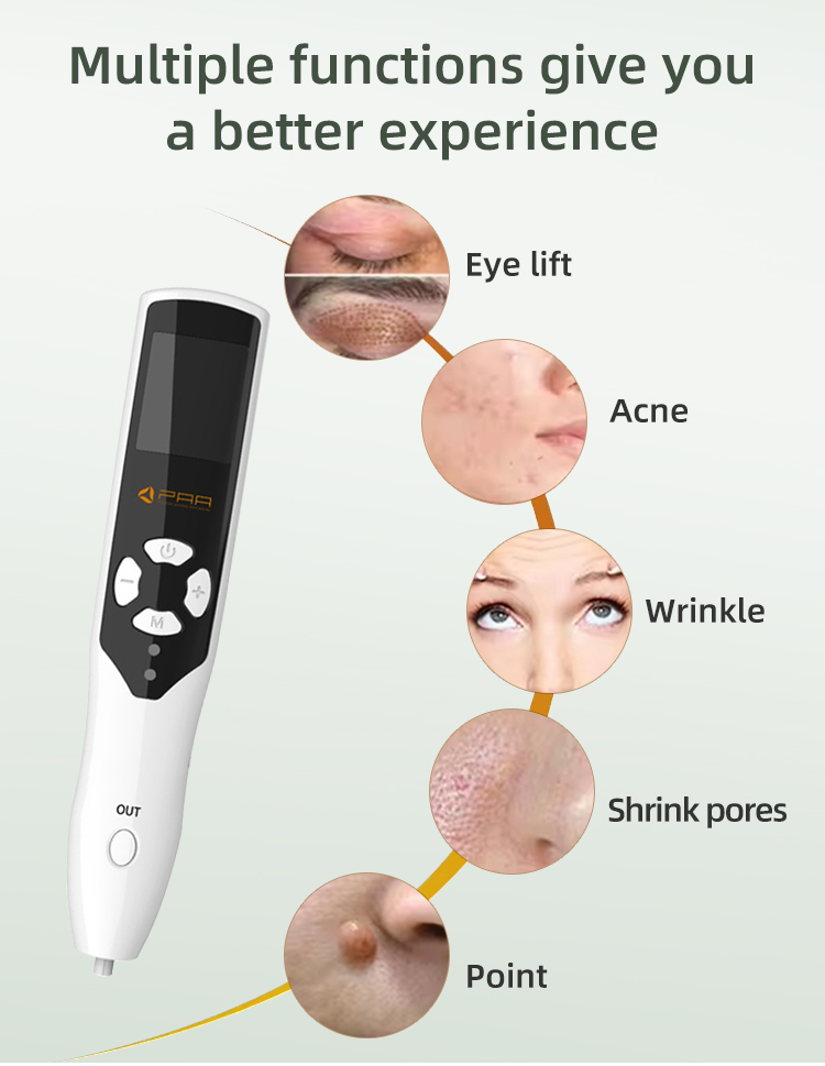 Dark Spot Wrinkle Freckle Removal Plasma Pen 2 in 1 Eyelid Lifting Ozone Device Plasma Skin Tightening Fibroblast Plasma Pen