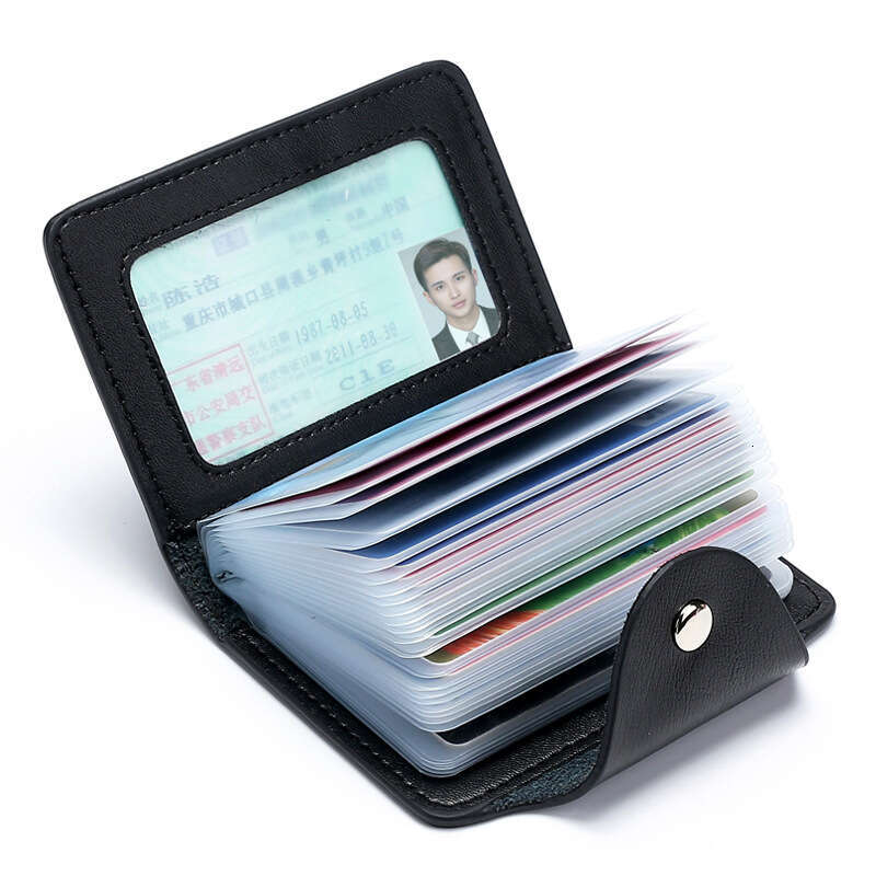 Fashion Women's Men's Multi-Card Slot Holder Business Bank Credit Card Case Genuine Leather Driver's License