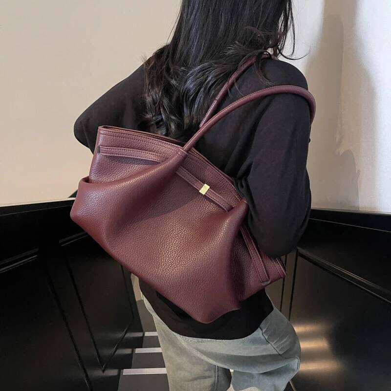 MOODS Lychee Pattern Underarm Shoulder Bags For Women Soft PU Leather Large Capacity Mini Tote Bag 2025 Designer Handbags