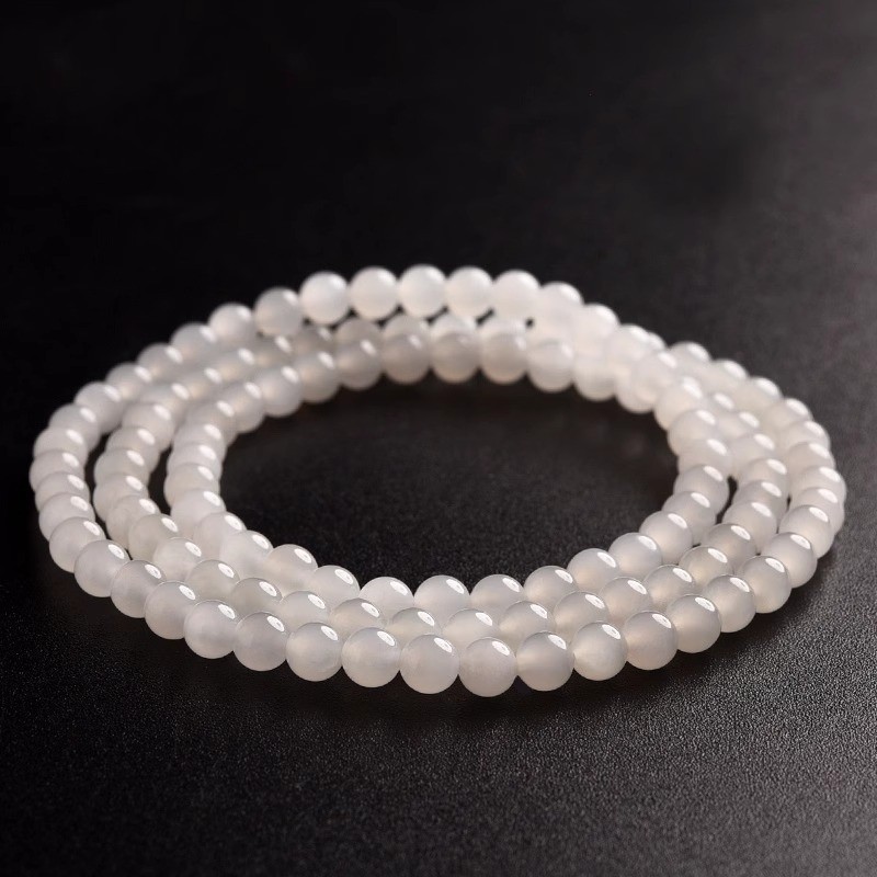 Natural jade, Hetian jade, white fat jade multi-loop bracelet,Nephrite Jade,wuxing implied meaning Nourishing Virtue,Vital Pathways