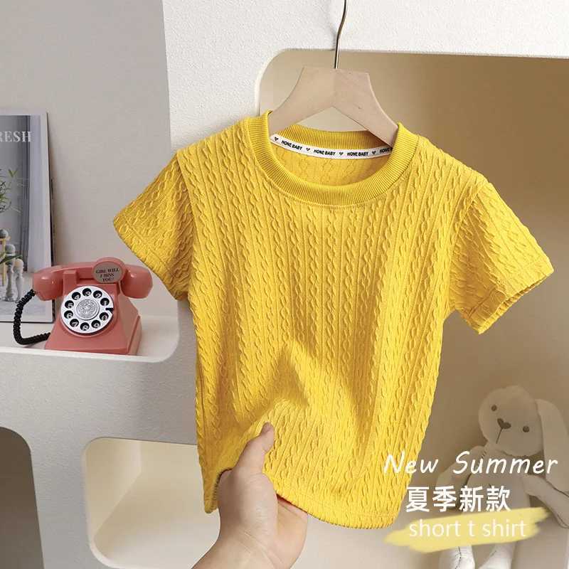 2-6Year Children Girls T-shirt Cotton Summer Solid Fashion Hollow Out Short Sleeve Baby Girls Tees Kids Casual Clothing T250603