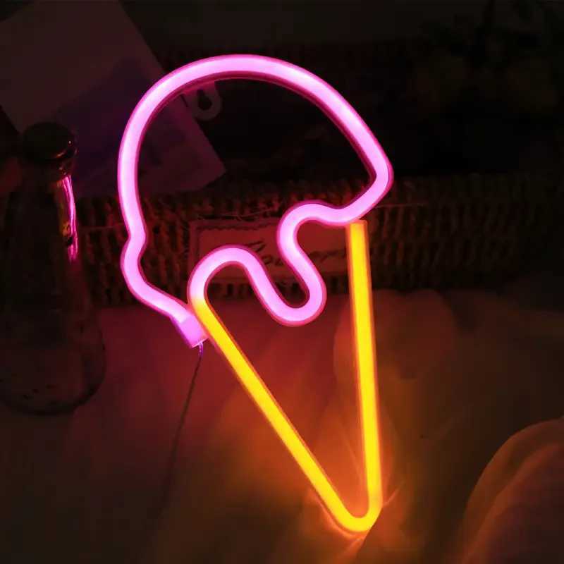 Ice Cream LED Neon Sign Clouds Night Light Battery/USB Operated for Childrens Room Party Birthday Home Bar Gift Decoration XJ250602