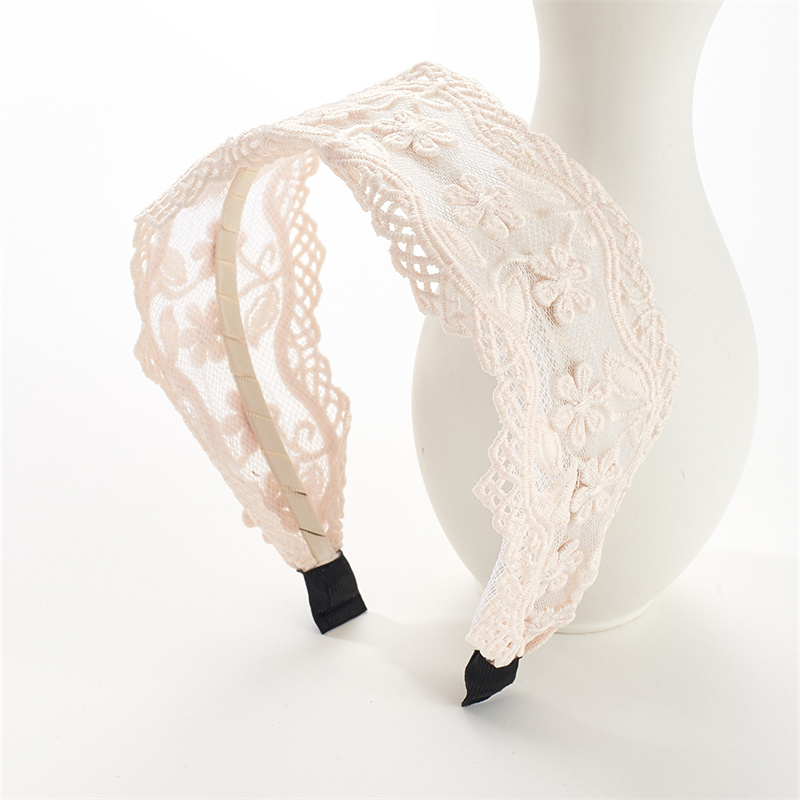 Chopped hair headband female wide lace flower hair band headdress sweet Mori girl system pressed hair wider hair bands headwear