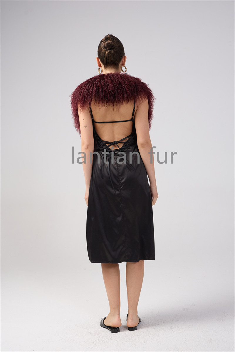 Sexy Women Mongolian Fur Bustiers Tanks Halter Crop Tops Halter Cutout Tank Vest Slim Backless Bandage Fuzz Puffy Cardigan Tops
