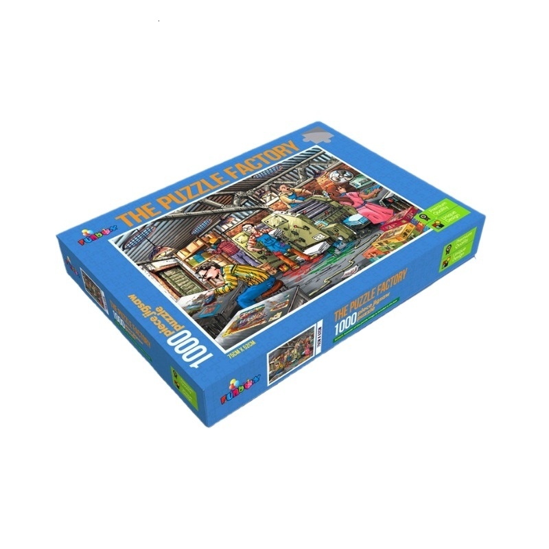 Flat Blue Cardboard Toy Educational Veet 1000 Piece Adult Puzzle