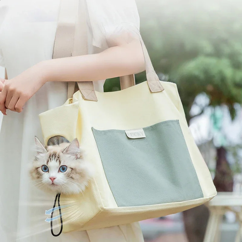 Cat Bag Pet Dog One Shoulder Canvas Transport Bag Fashion Portable Handbag Puppy Kitten Sling Bag Out Travel Backpack 250526