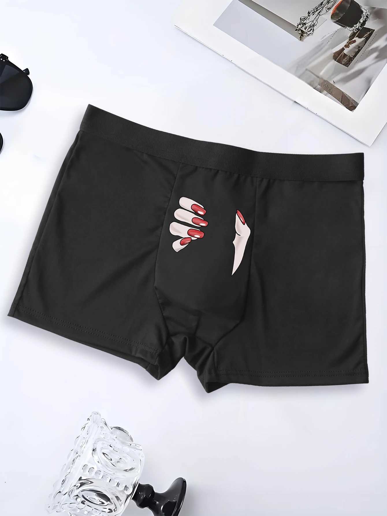 Mens Fashion Letter Print Panties Boxer Briefs Print Boxer Shorts (M/L/XL) Breathable Underwear W250603