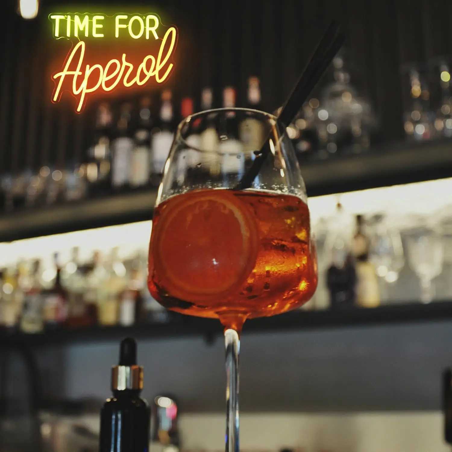 Time for Aperol Neon Signs LED Neon Light Sign Light Up Neon Signs Wall Decor for Home Bar Man Cave Bar Decor Store Club Bistro XJ250602