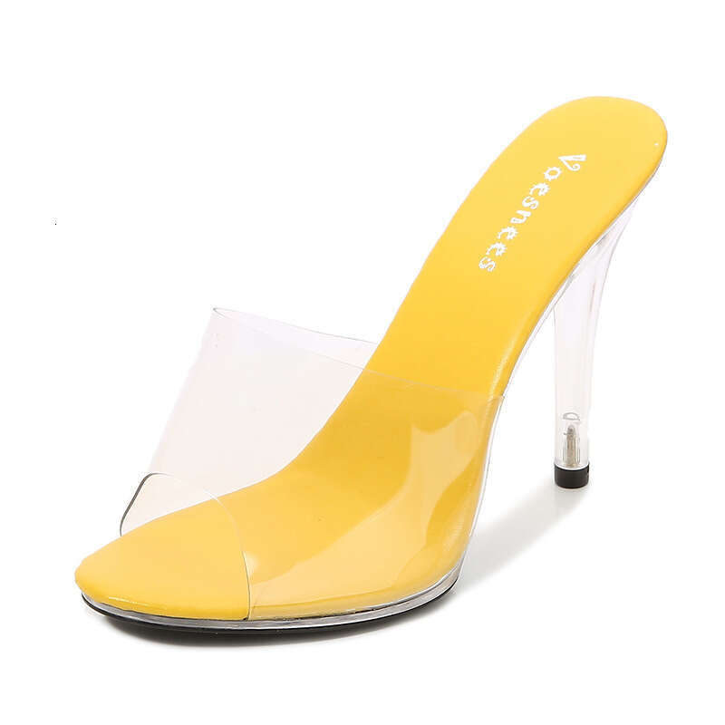 Super High Heels 35-43 Super High Heels 11Cm Nightclub Transparent Sandals Sexy Plus Size Shoes Outdoor Slippers Platform High Heels