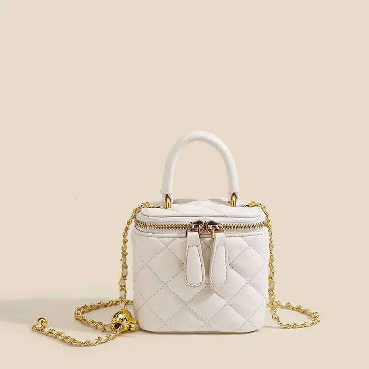 Mini Square Tweed Style Box Chain True Leather 2022 New Women's Crossbody Summer Bag Soft Fashion Wristlet