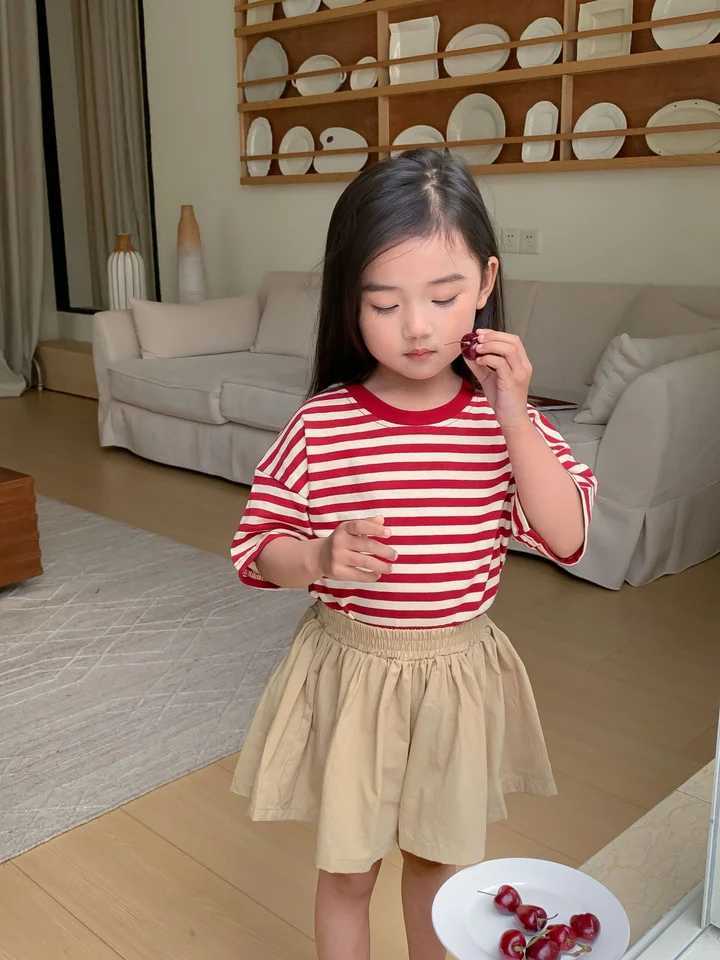 100% Cotton Fashion Baby T-shirt Summer Childrens Boys Short-sleeved Stripe T-shirt Kids Boy Girl Top T250603