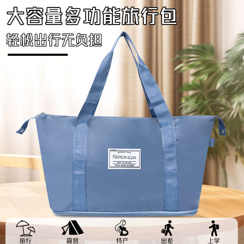 Travel for Women, Short-Distance Lage Storage Large Capacity Handbag, Lightweight Maternity Bag, Pure Color Fiess Bag