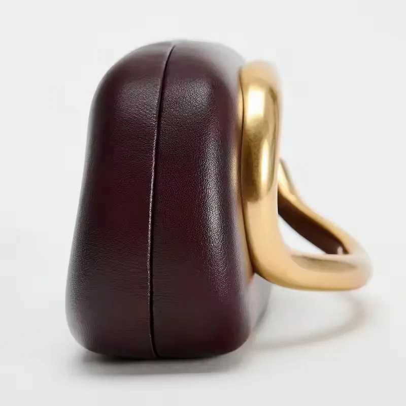 Box Bag Metal Details Crossbody Pu Leather Clutch Shoulder Luxury Brand Handbags Womens Handbag Ladies Female Evening Purse Red W250602