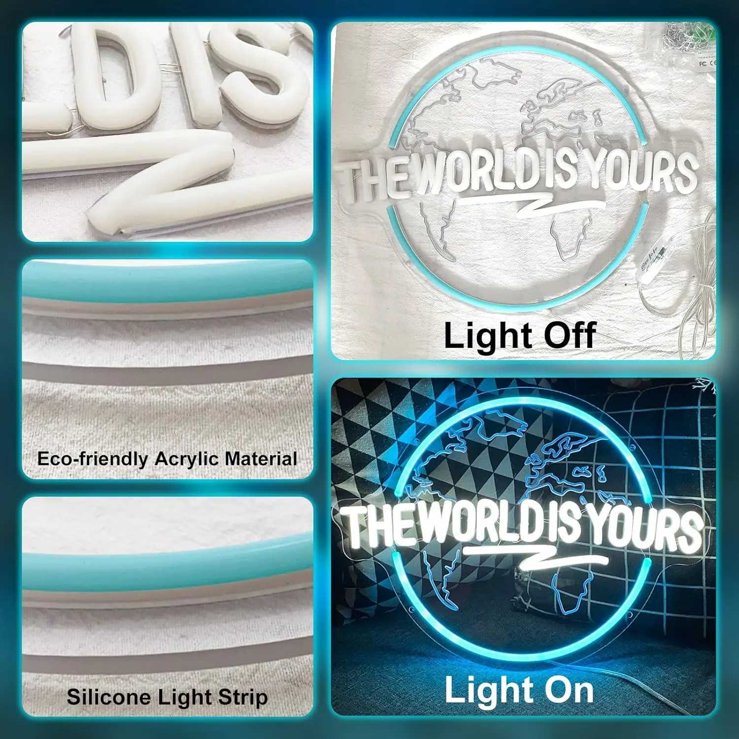 The World Is Yours Neon Sign Carved Planet LED Neon Light Sign for Office Wedding Man Cave Game Room Wall Decor Birthday Gift XJ250602