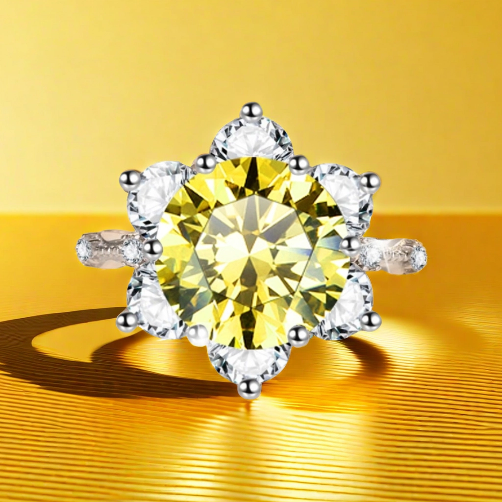 5CT D color VVS1 Moissanite crown star girl ring S925 sterling silver ultra-shiny classic fashionable personalized colorful proposal birthday annivers