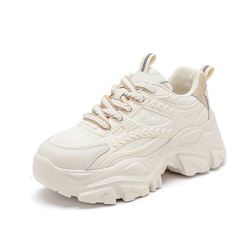 Trendy Dad Casual Shoes Shoes For Women Summer New Versatile Street Style Thick Sole Height Increasing White Sneakers Ddmysaturn