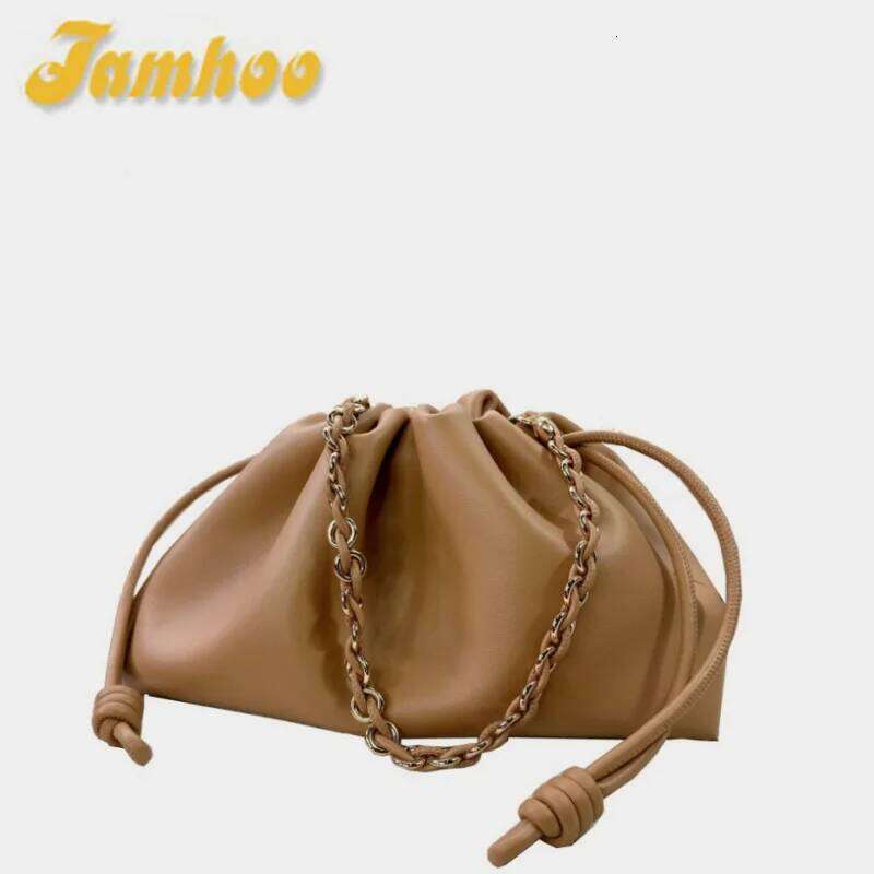 Jamhoo Designer Leather Shoulder Bags For Women Chain Handbag Bucket Crossbody Bag Fashion Brand Drawstring Tote Clutches