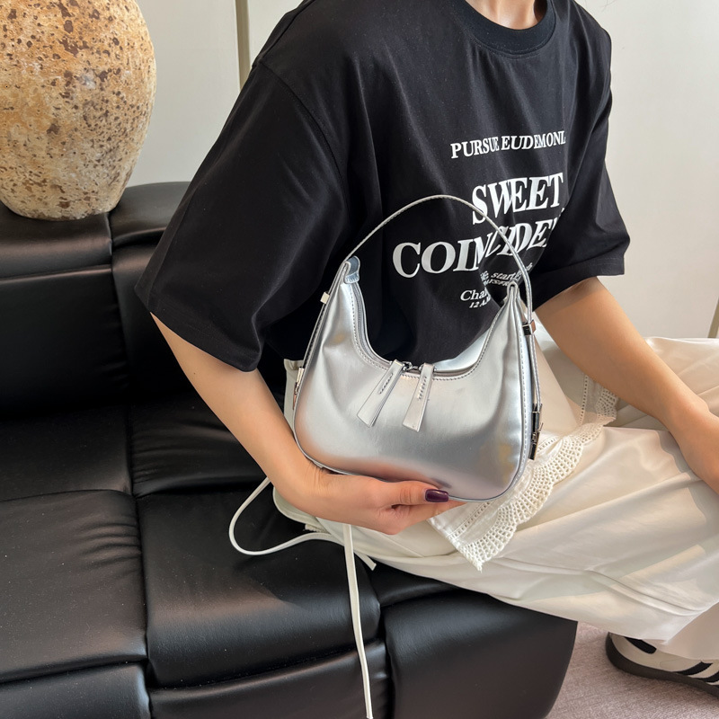 designer French Style High-End Patent Leather Underarm Bag for Women 2025 Summer New Versatile Fashion Niche Dumpling Bag Crossbody Bag