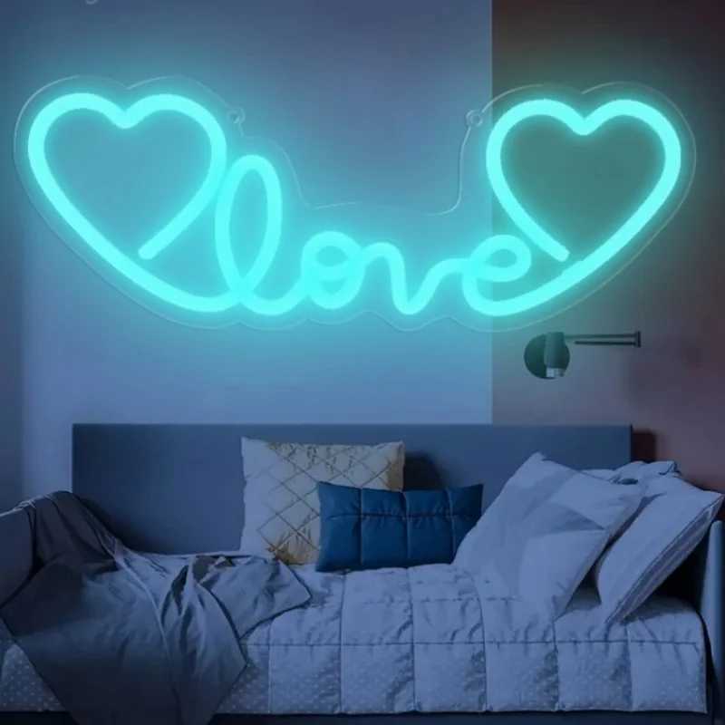 Love Heart LED Neon Sign USB-Powered Wall Decor Cursive Love Design Warm White Glow for Weddings Proposals Gifts Modern HomeXJ250602