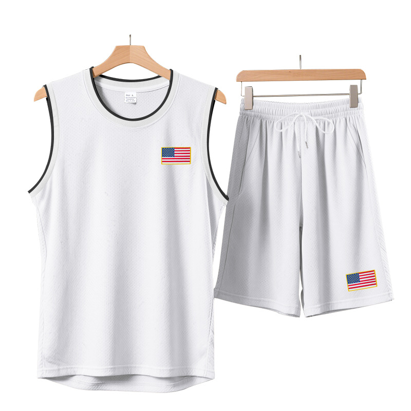 tracksuit men 2025 new mens casual sports basketball suit trendy sleeveless top
