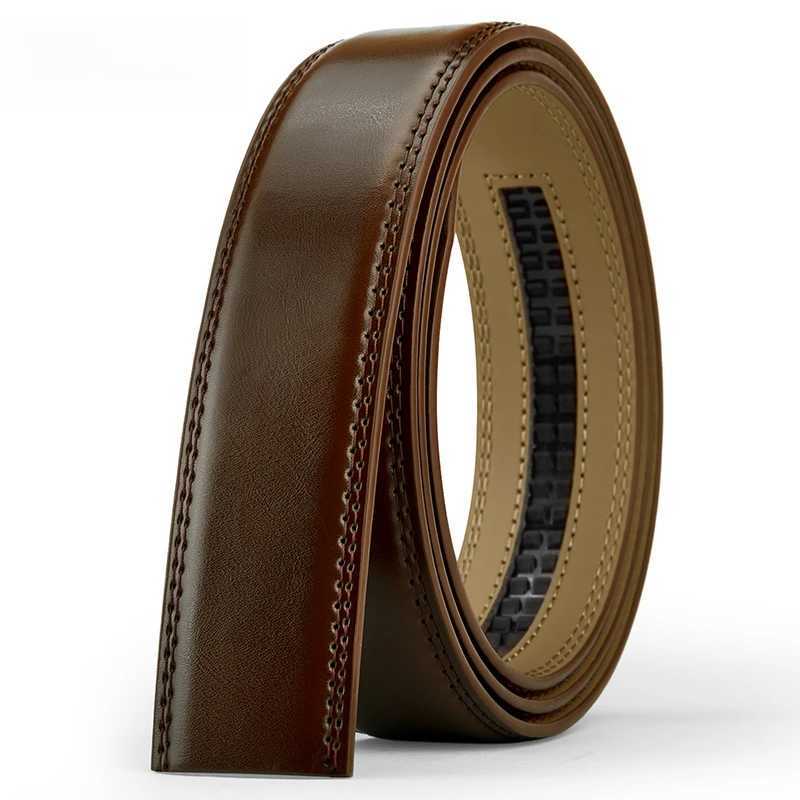115 125 135 145cm Men Genuine Leather Belts Without Buckle Belt No Buckle Cowskin Luxury Belt Black Brown Belts for Women XJ250602