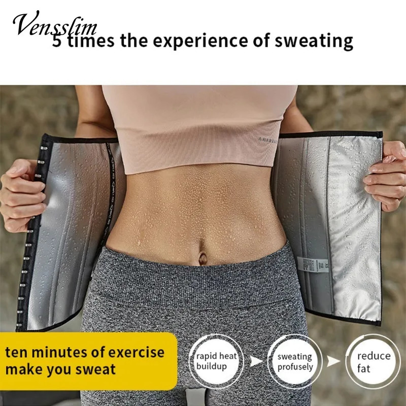 Vensslim Waist Trainer Belt for Women Slimming Waist Trimmer Corset Belly Body Shaper Band Sauna Sweat Girdle with Sauna Effect 250528