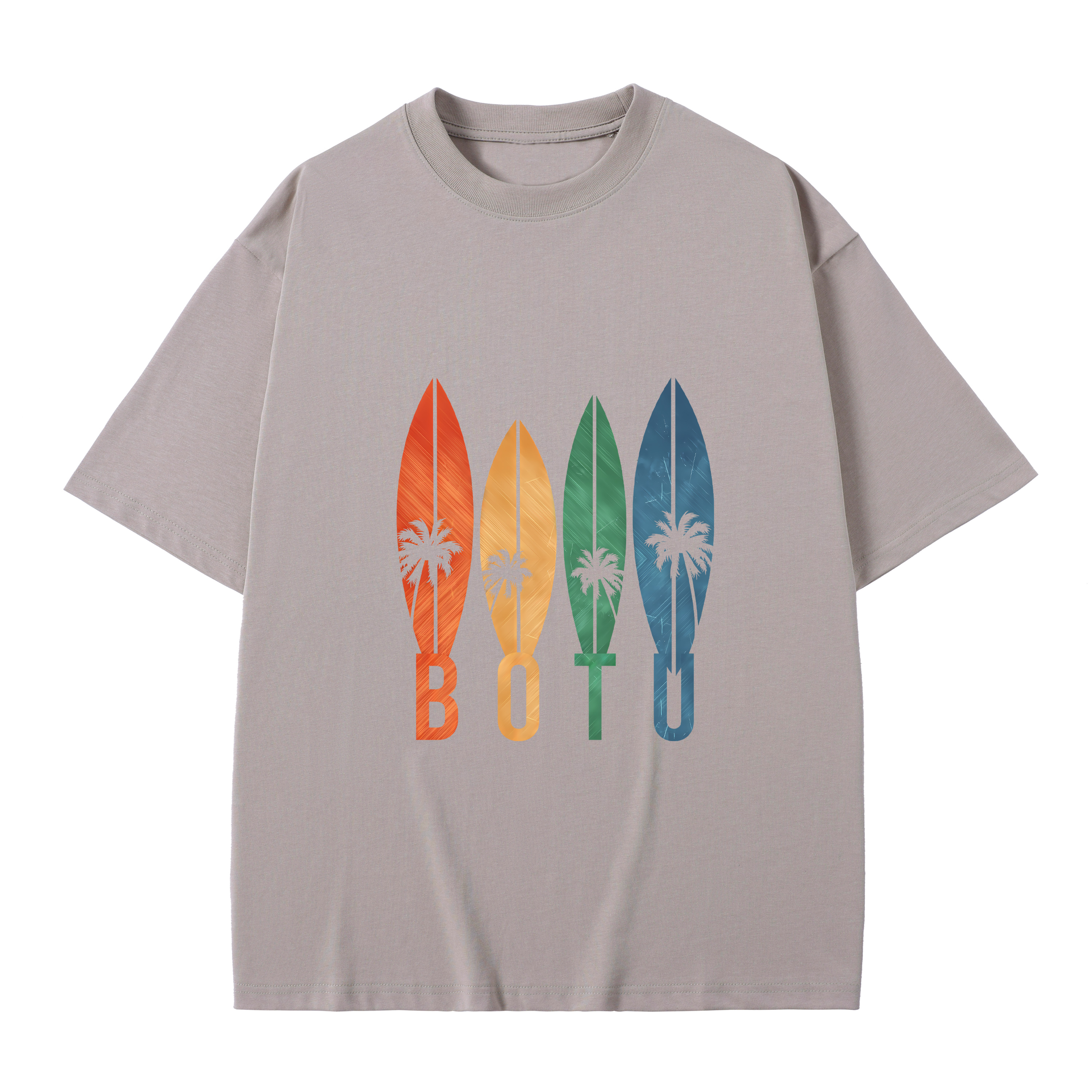 T-shirt men's top designer cotton T-shirt Coconut tree pattern short sleeved clothing high-quality fashionable T-shirt BROADTRUE