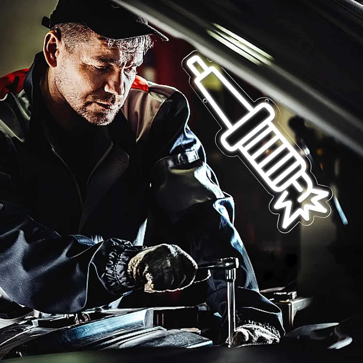 Spark Plugs Neon Sign LED Neon Sign for Wall Decoration with USB Dimmable Neon Sign for Different Occasions Like Bar Party Gifts XJ250602