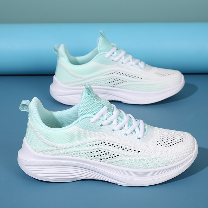 Summer New Versatile Soft Sole Casual Shoes Women S Flyknit Casual Shoes Single Mesh Breathable Lightweight Running Sneakers Ddmysaturn