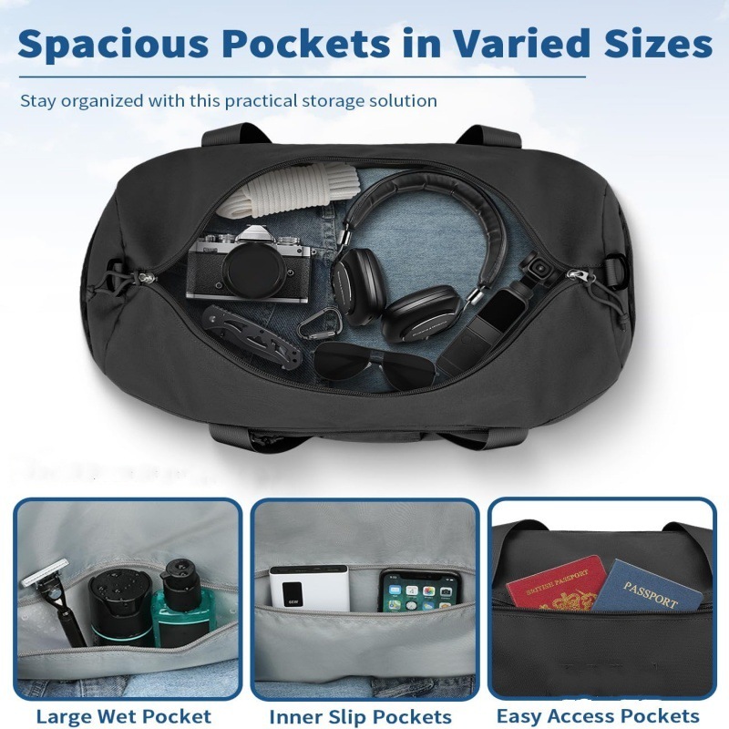 Men's Single Shoulder Commuter Multifunctional Handbag Travel Dry Wet Separation Storage Lage Outdoor Fiess Bag