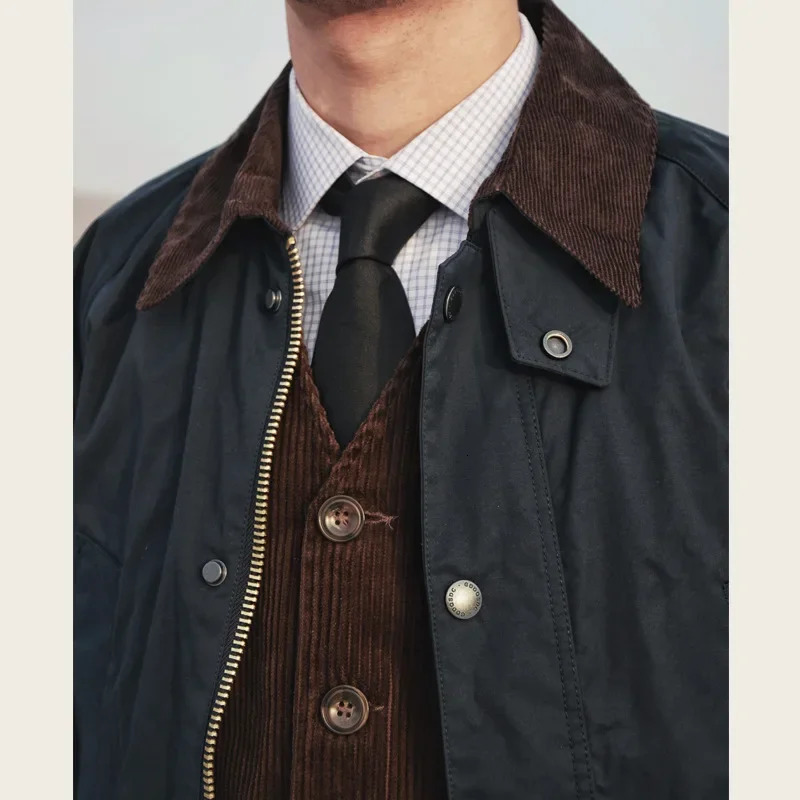 Gddqsdc English Vintage Hunting Wear Non-wax Jacket Mens Spring Autumn Waterproof Windproof Working Jacket Bbra Duplicate 250530