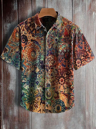2025 Men's Short Sleeve Summer Cuban Shirt Retro Hawaiian Loose Style Versatile New Trendy Clothing Ins