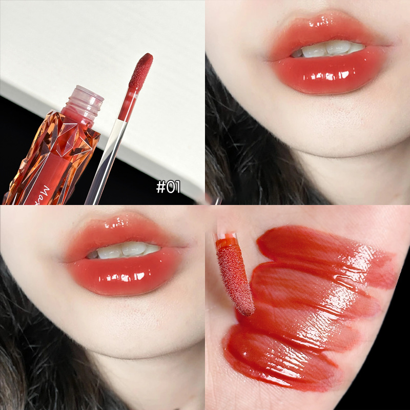 Maxfine Mirror Lipstick Natural Moisturizing Transparent Hydrating Lip Color Highlighting Water Glow Lipstick