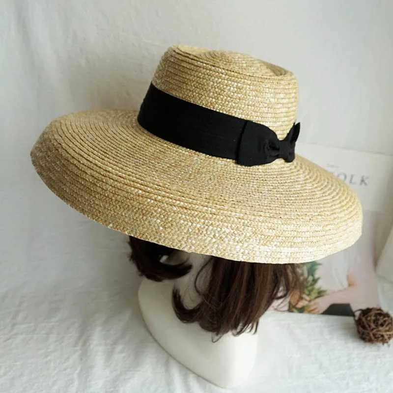 Designer Summer Hat 15cm Big Brim Straw Hat Women Sun Beach Hat Lampshade Hat Wedding Hat For Bridesmaid W250602