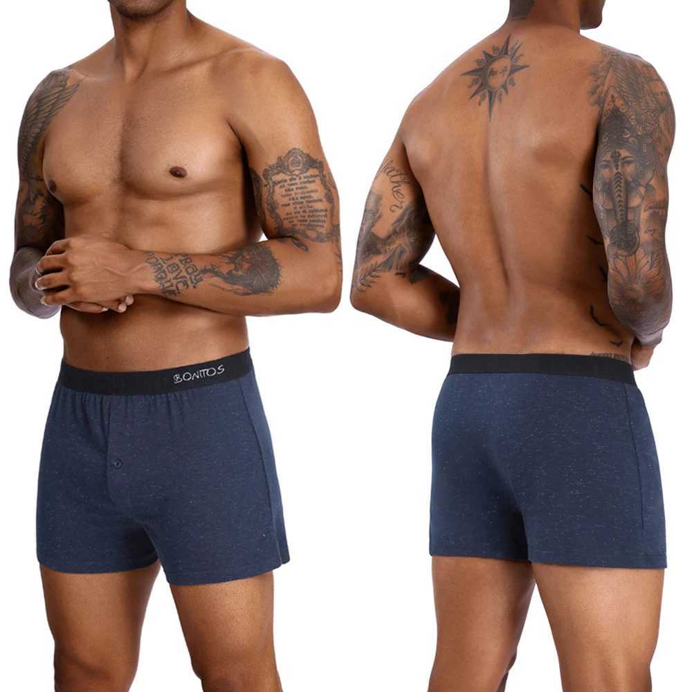 4pcs Front open boxers Cotton Mens Panties Loose Boxer Briefs Underwear For Man Sexy Underpants Mens Fashion Reflective Trunks W250603
