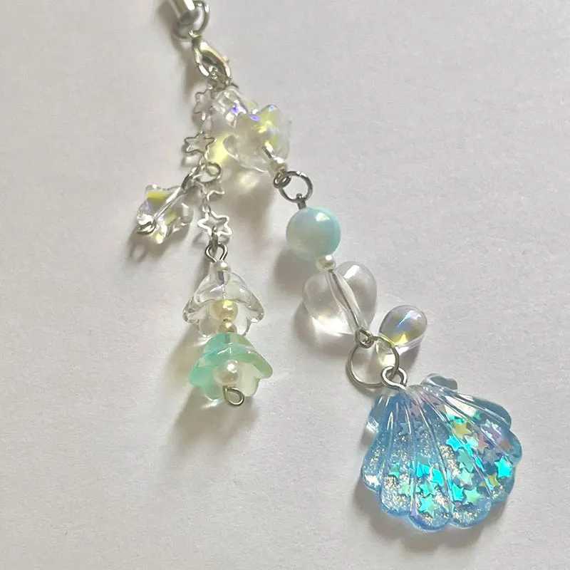 Shell Beaded Phone Chain Gorgeous Star Lily of the Valley Coquettish Coquette Keychain Pendant Keyring Jewelry AccessoriesXJ250602