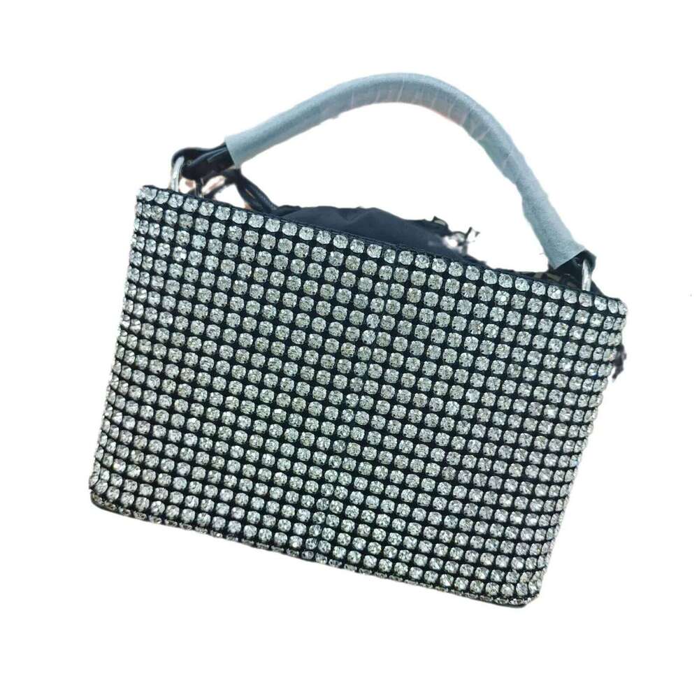 2024 New King Dia Handbag Bucket Strap Women's Full Drill Chain Shoulder Crossbody Bag Cross-border Large Capacity Motorcycl
