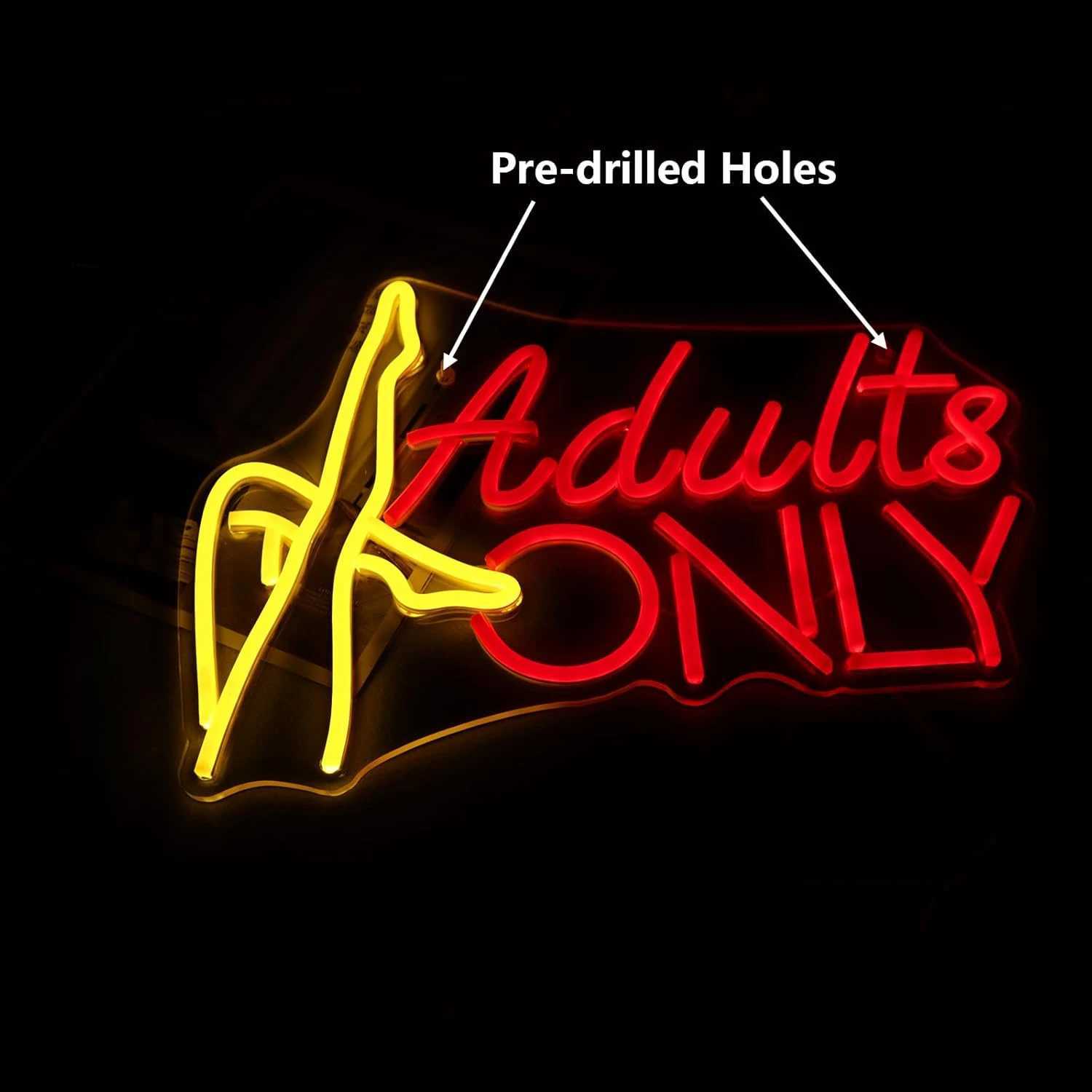 Adults Only Neon Sign USB Powered LED Neon Light for Bar Women Cave Studio Bedroom Yoga Gym Store Female Party Wall Decor XJ250602