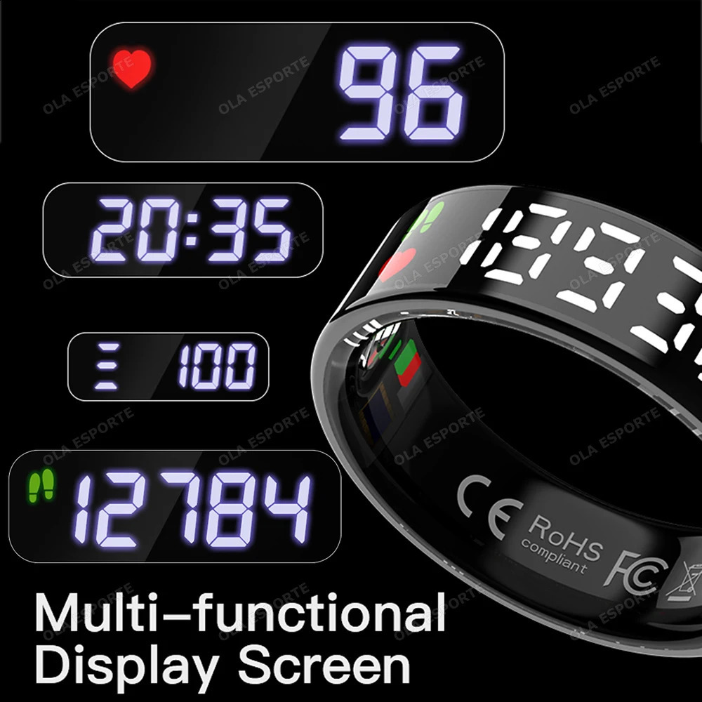 2025 For Ring Smart Touch Disaply Screen Ring Gesture Video Health Monitor 5ATM Waterproof SmartRing Men Women 250526