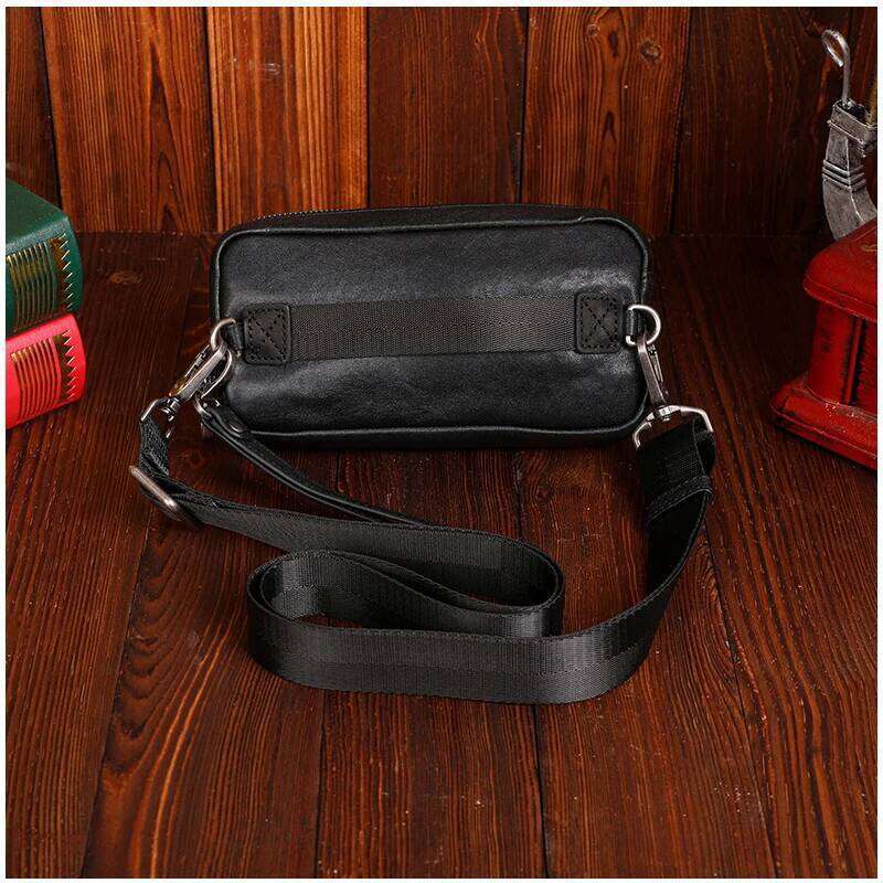 Design Bag Wmnuo Korean Leather Genuine Cowhide Messenger Bags For Man Designer Sling Chest Bag Clutches Male Mini Phone Hip Sack Brand Bag