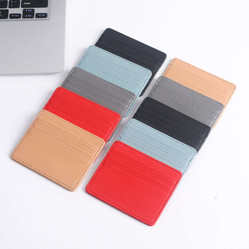 Ultra-thin Large Capacity Small Multi-card Slot Women's Compact Exquisite Leather PU Sleeve Card Holder