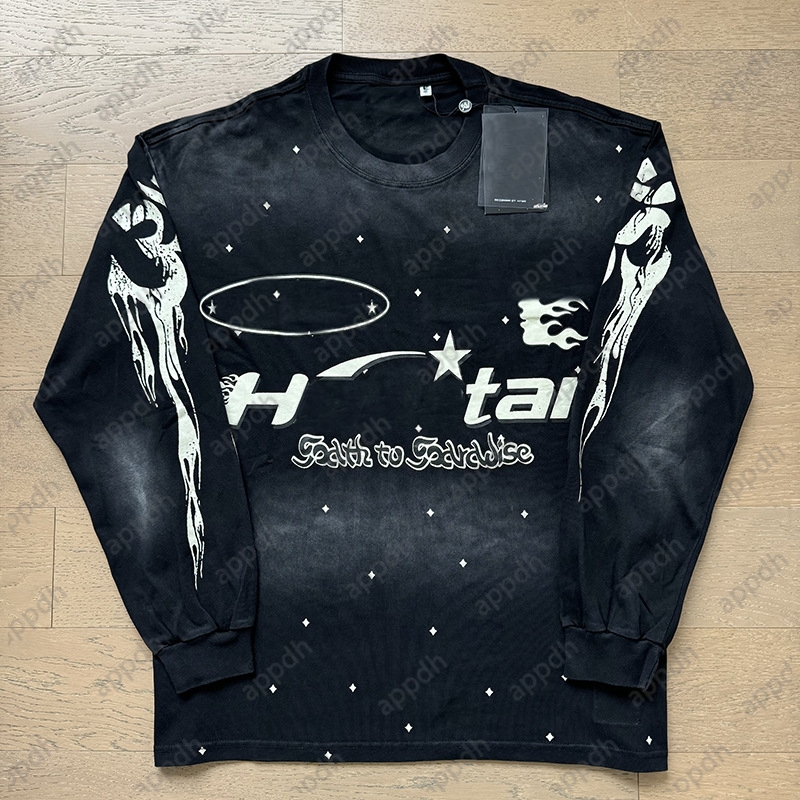 Halloween Shirt Long Sleeve Helled Starlies Shirt Vintage Hip Hop Hoodie Street Hooded Sweatshirt Designers Hoodie Fashionable Long Sleeve