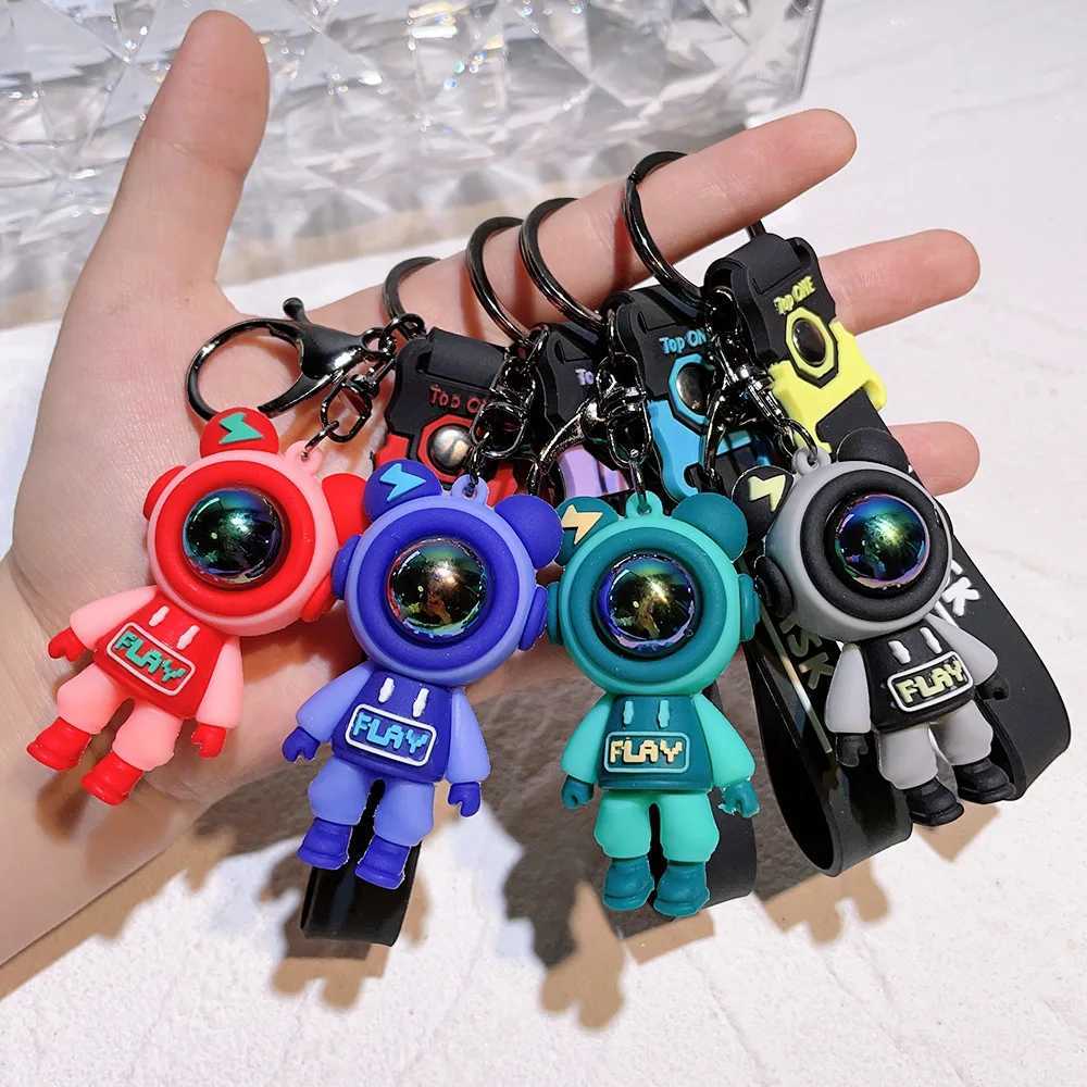 Lightning Bear Keychain Fashion Cartoon Cute Astronaut Bear Doll Bag Pendant Accessories Large Couple Jewelry Gifts Birthday XJ250602