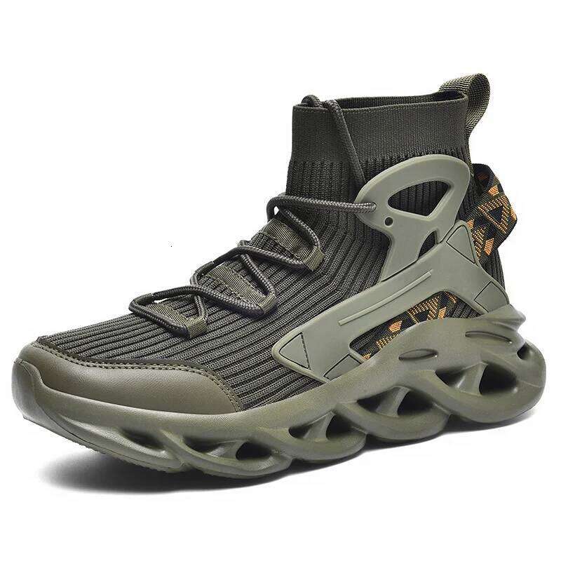 Men's Mid-Calf Breathable Mesh Sneakers Lightweight Casual Athletic Cushioned Sole for Walking Running Gym Spring Summer