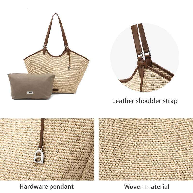 LA FESTIN Original Brand Shoulder 2025 New Tote for Women Fashion Woven Large Capacity Handbag Big Bag