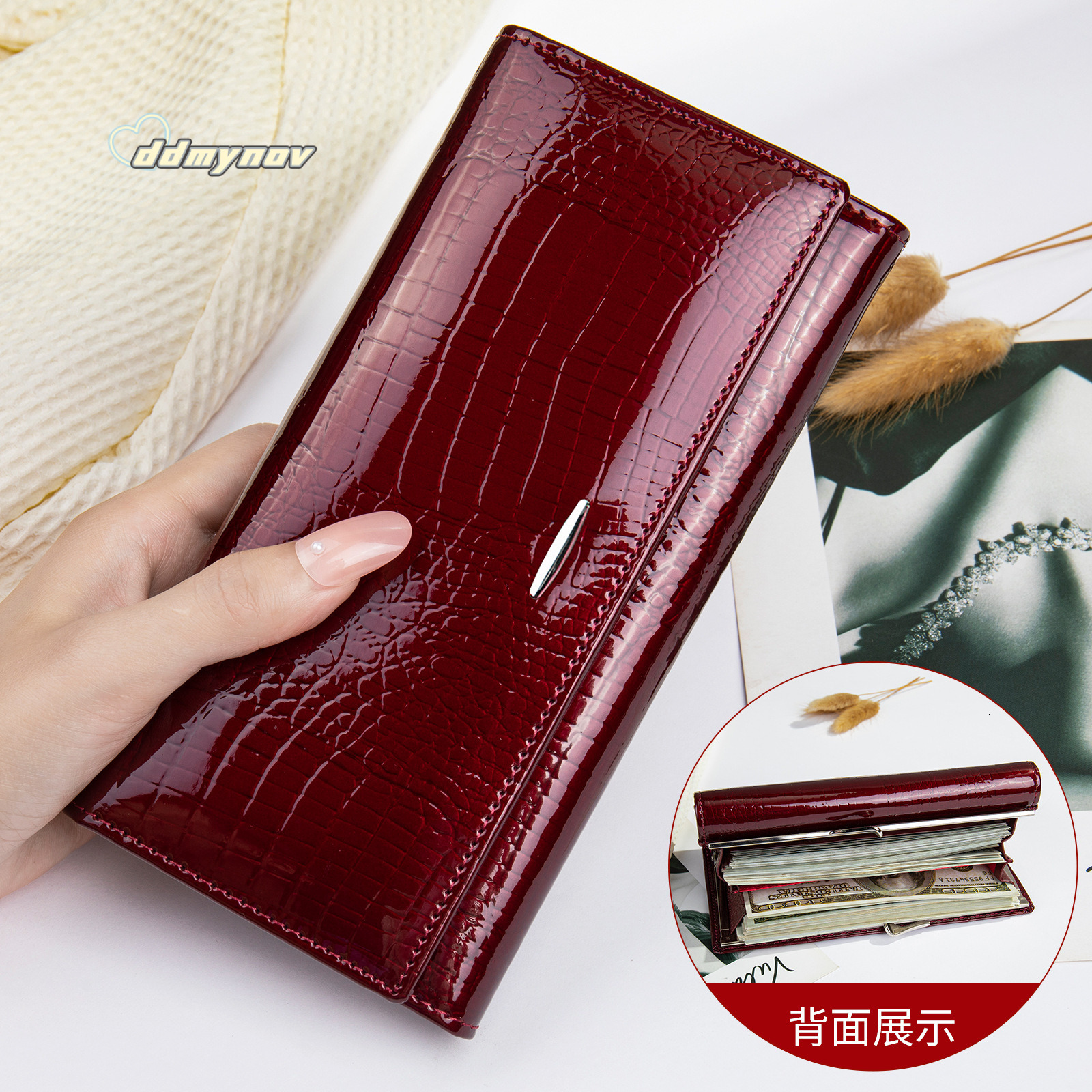 Genuine Leather Small Bag Crocodile Pattern Cowhide Wallet Women's Long Clutch Fashion Handbag ddmynov ddmynov