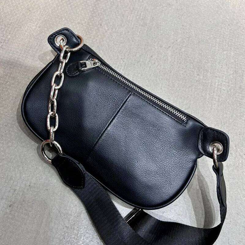 Natural Crossbody For Women Real Genuine Leather Shoulder Bag Vintage Solid Color Designer Female Travel Chest Bags