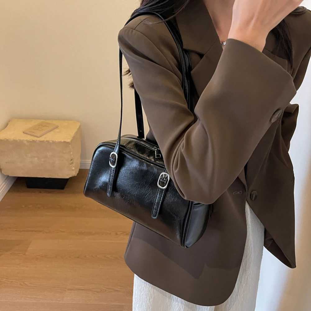 Women Casual Shoulder Purse Solid Color with Adjustable Strap Crossbody Bag Underarm Bag for Work Shopping Travel Y250603