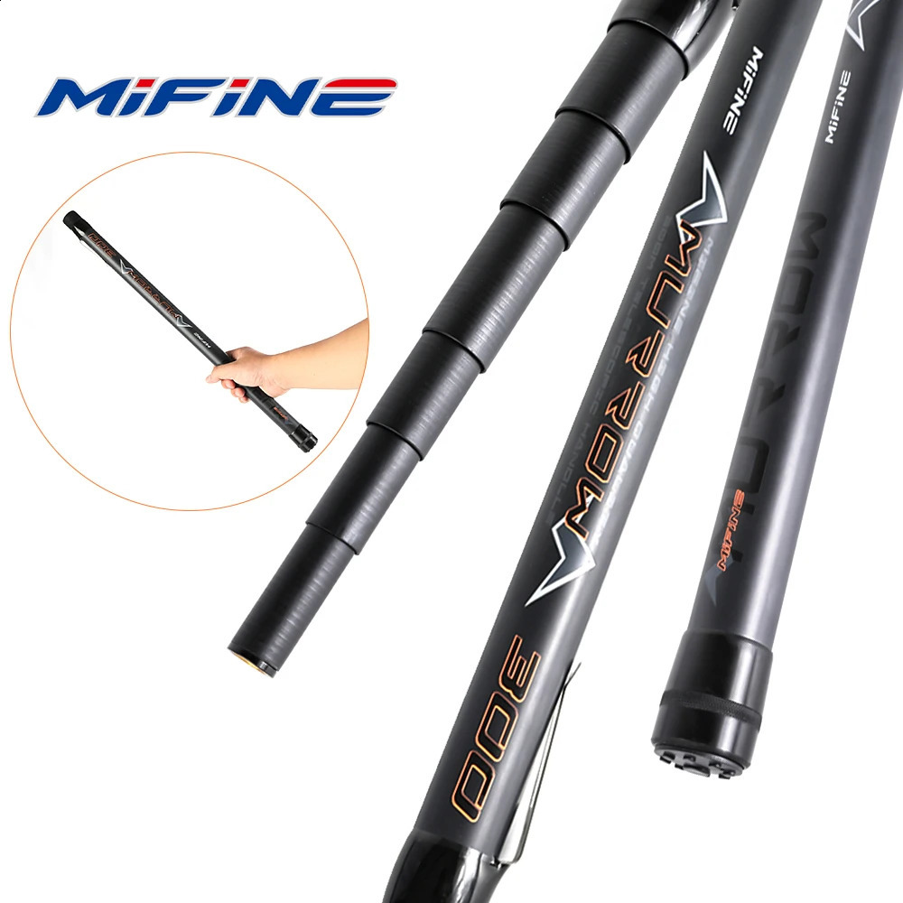 MIFINE MURROW Telescopic Fishing Net Rod 2M Carbon Ultra Light Portable Landing Pole for Lakes Sea Accessories 250530